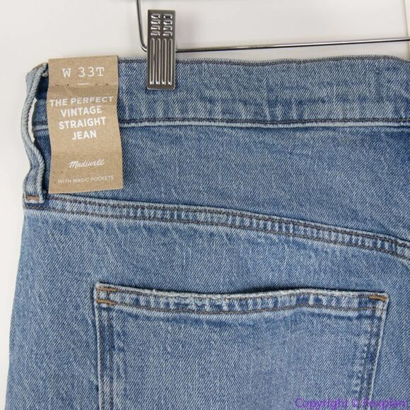 NEW Madewell The Tall Perfect Vintage Straight Jean in Hoye Wash, 33T - Picture 9 of 14